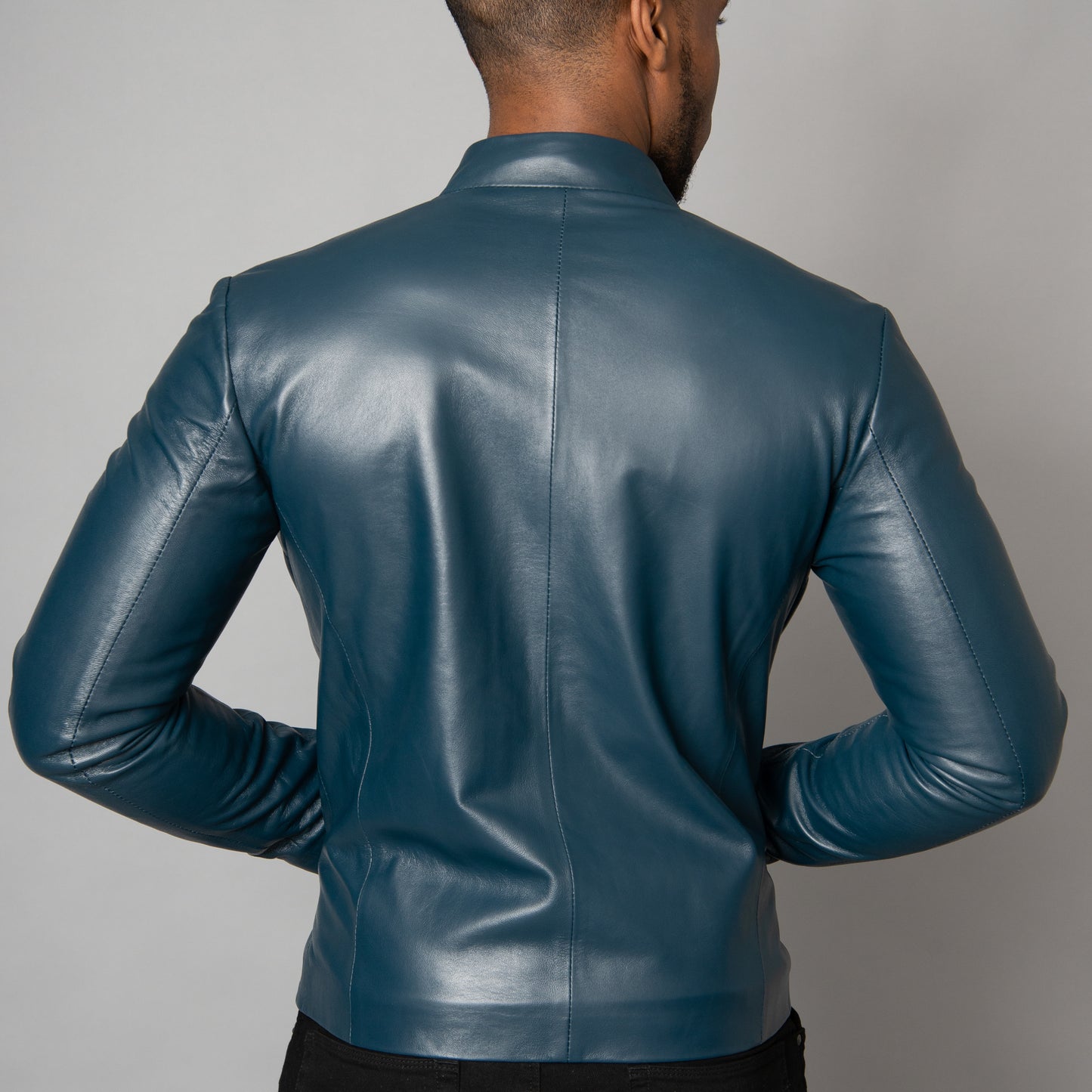 Handmade Napa Leather Jacket - Adria Blue
